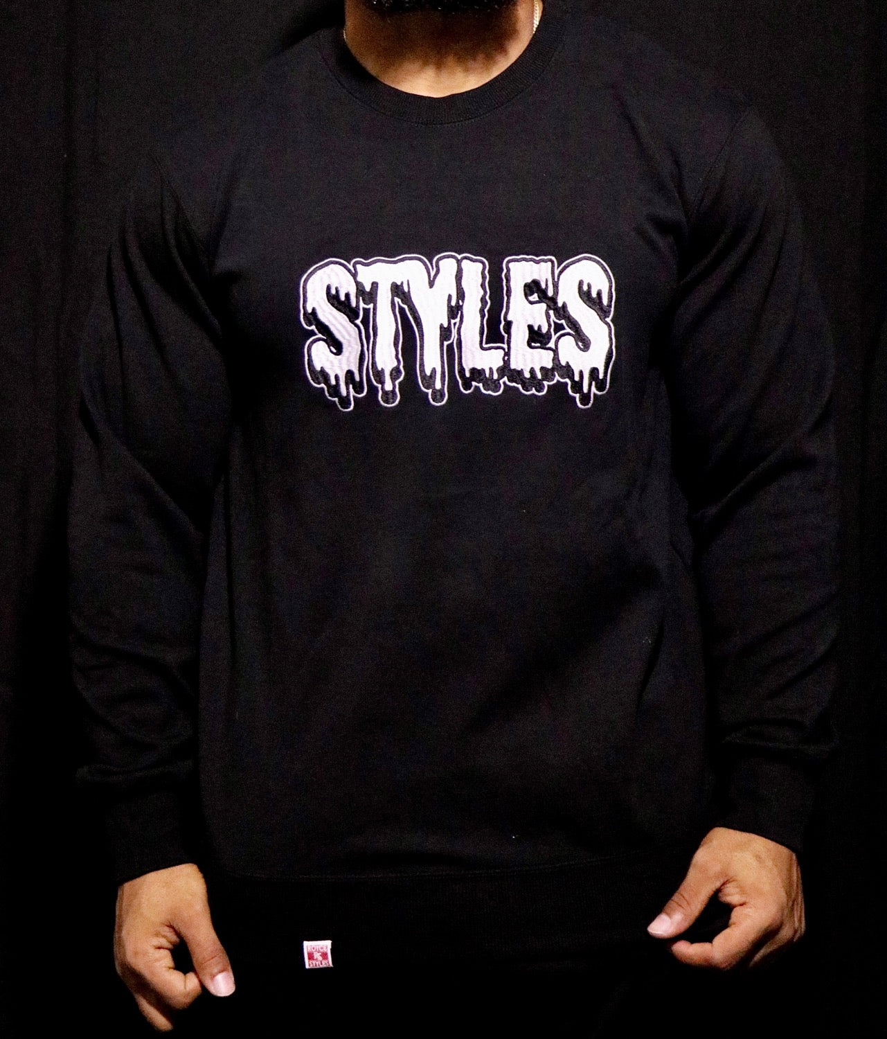Black Embroidered  Crewneck image 2