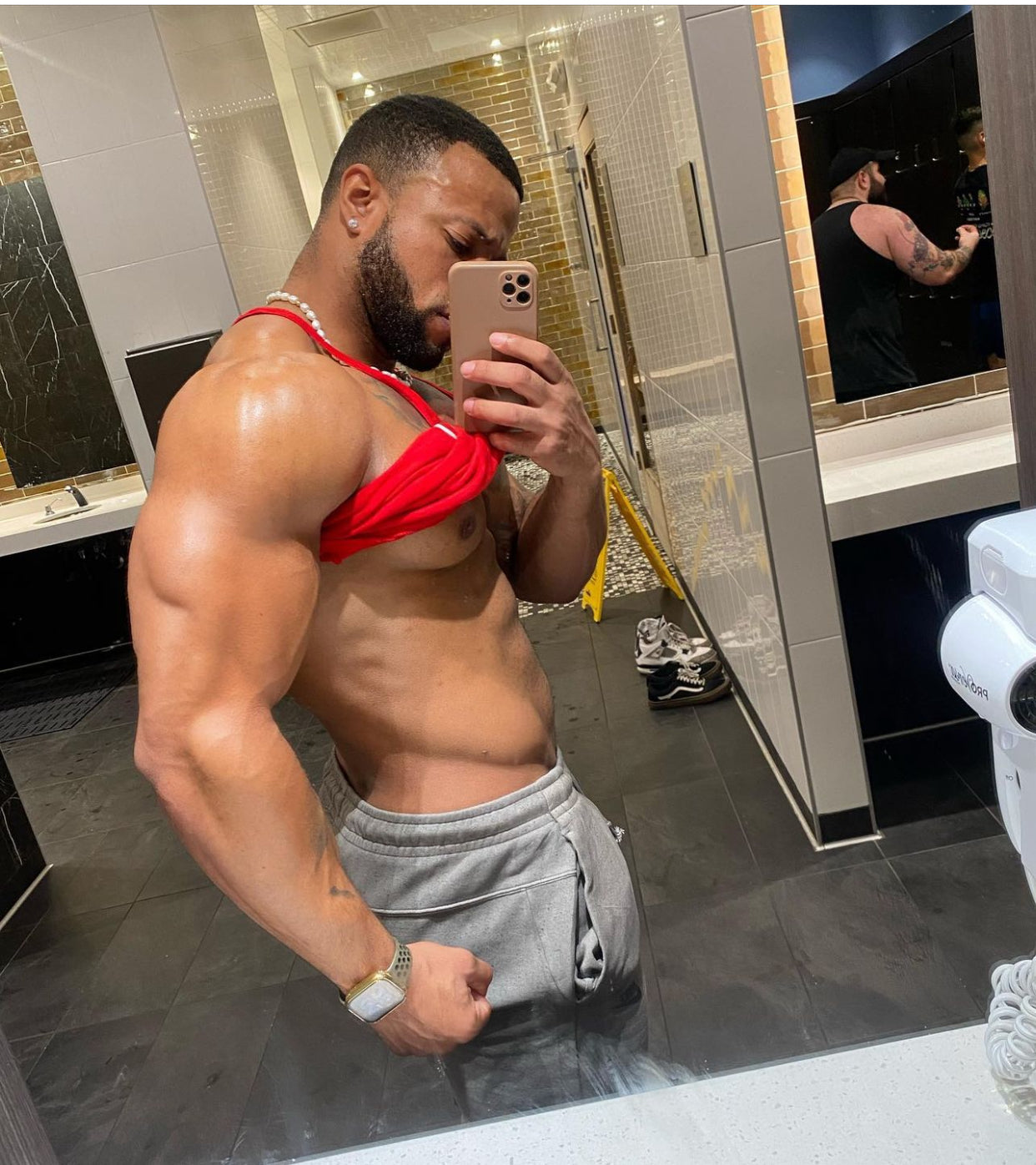 Red "GRIND" Stringer Tank Top image 3