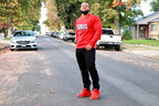 Red Embroidered Crewneck image 1