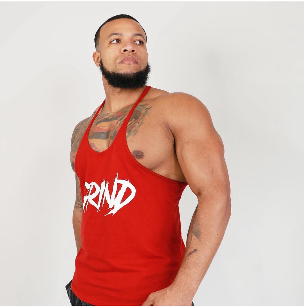 Gray "GRIND" Stringer Tank Top image 3