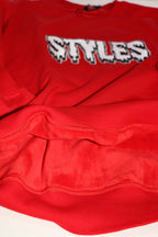 Red Embroidered Crewneck image 8