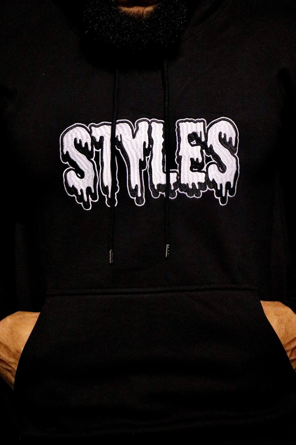 Black Embroidered  Hoodie image 2