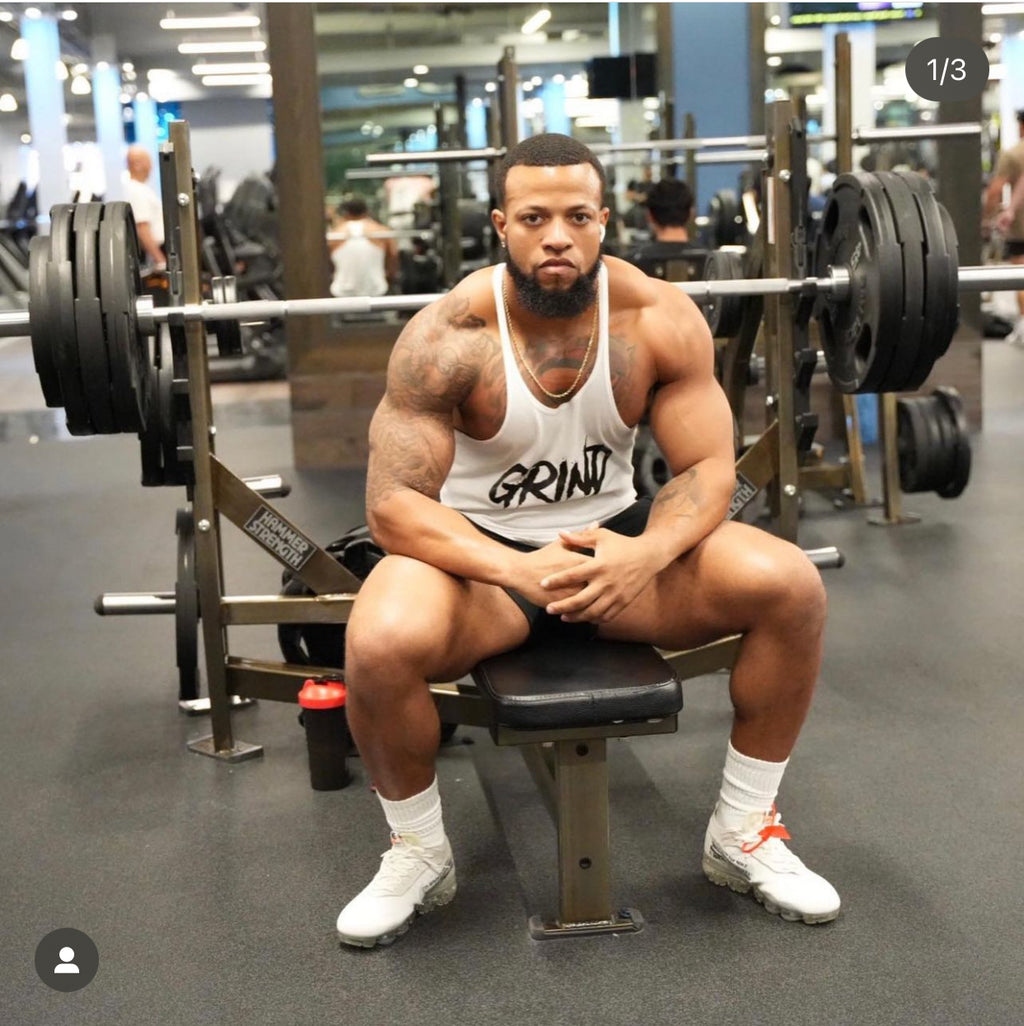 White "GRIND" Stringer Tank Top image 2