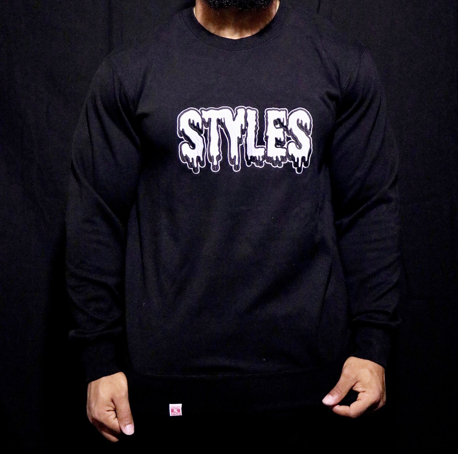 Black Embroidered  Crewneck image 1