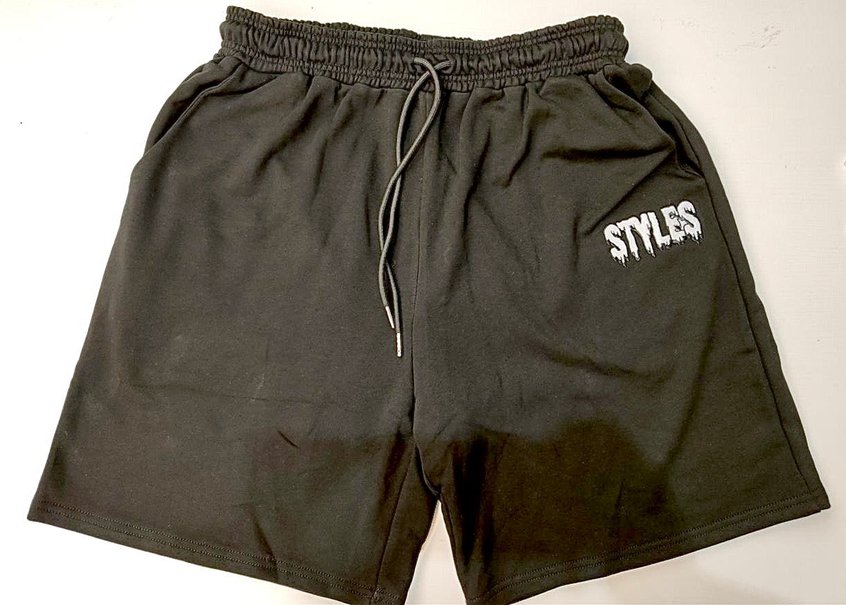 Black Embroidered Shorts image 1