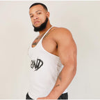 White "GRIND" Stringer Tank Top image 0