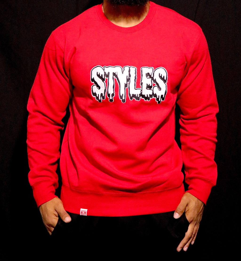 Red Embroidered Crewneck image 5