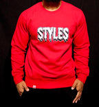 Red Embroidered Crewneck image 5