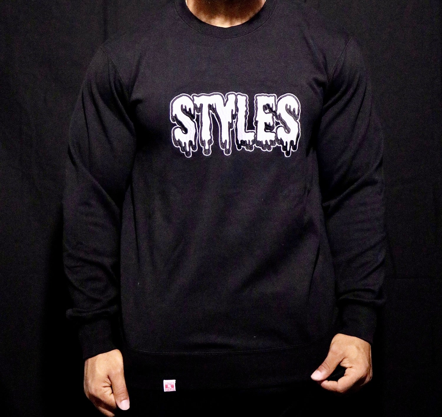 Black Embroidered  Crewneck image 3
