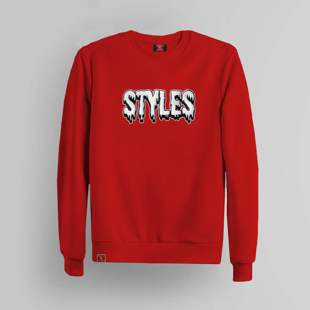 Red Embroidered Crewneck image 6