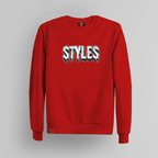 Red Embroidered Crewneck image 6