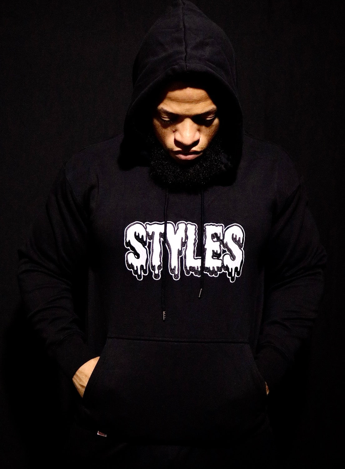 Black Embroidered  Hoodie image 0