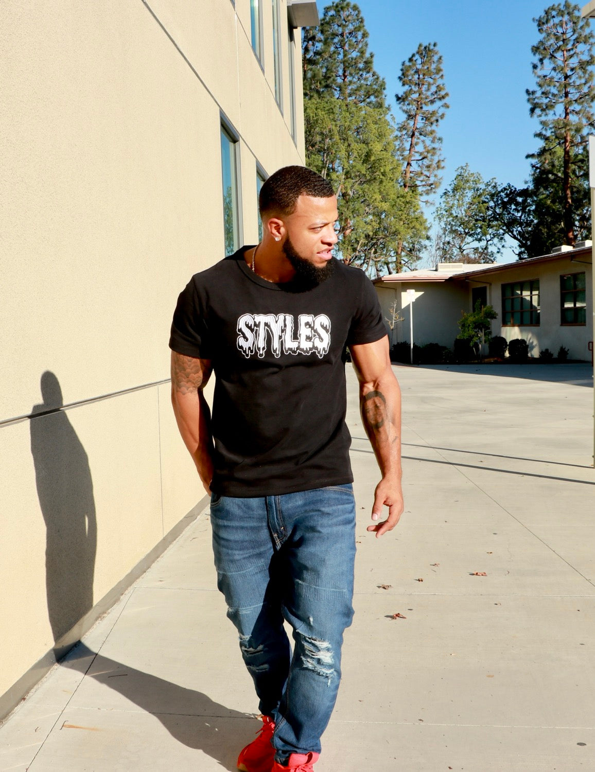 Black Embroidered  T-shirt image 3