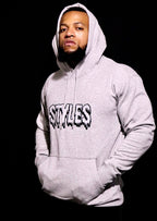 Gray Embroidered Hoodie