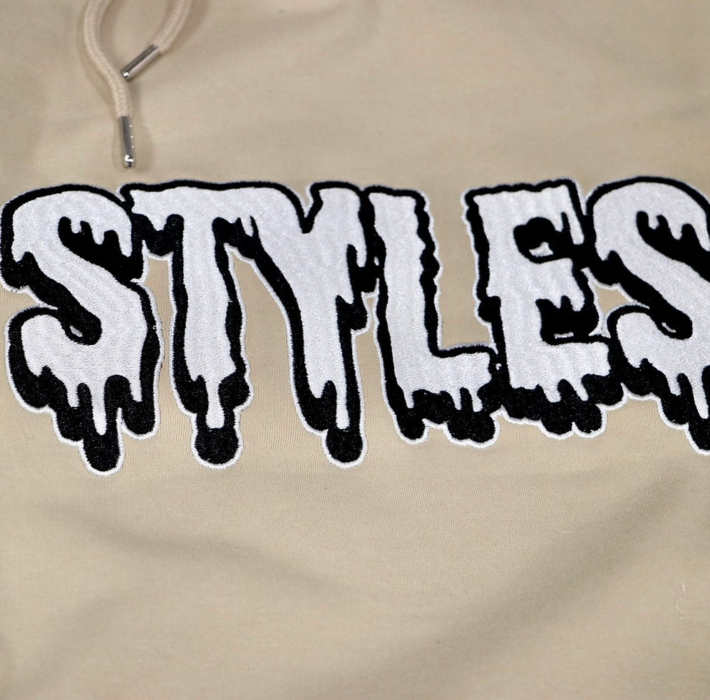 Cream Embroidered Hoodie