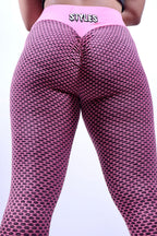 Pink Embroidered Leggings