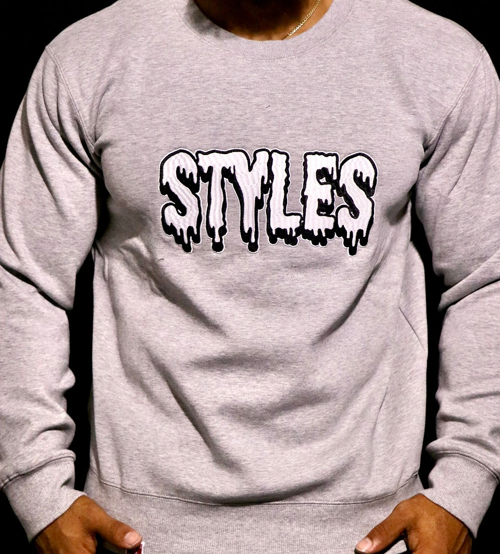 Gray Embroidered Crewneck