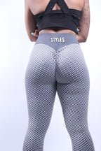 Gray Embroidered Leggings
