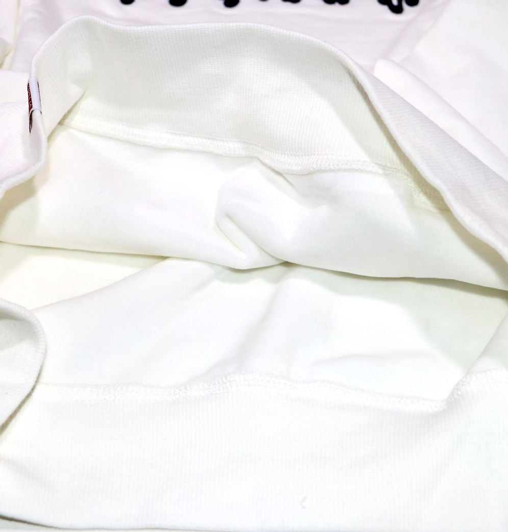 White Embroidered Crewneck
