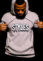 Gray Embroidered Hoodie
