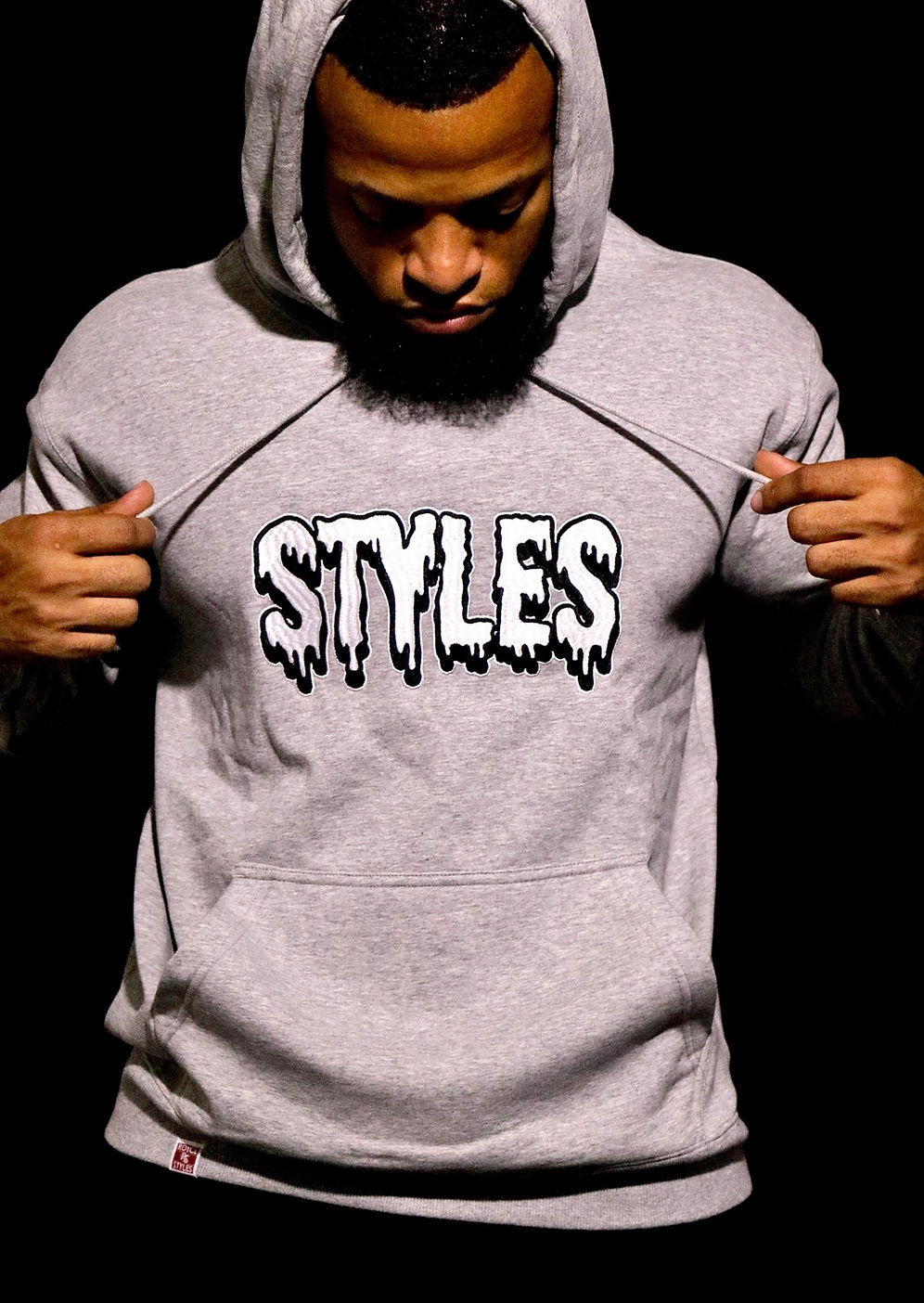 Gray Embroidered Hoodie