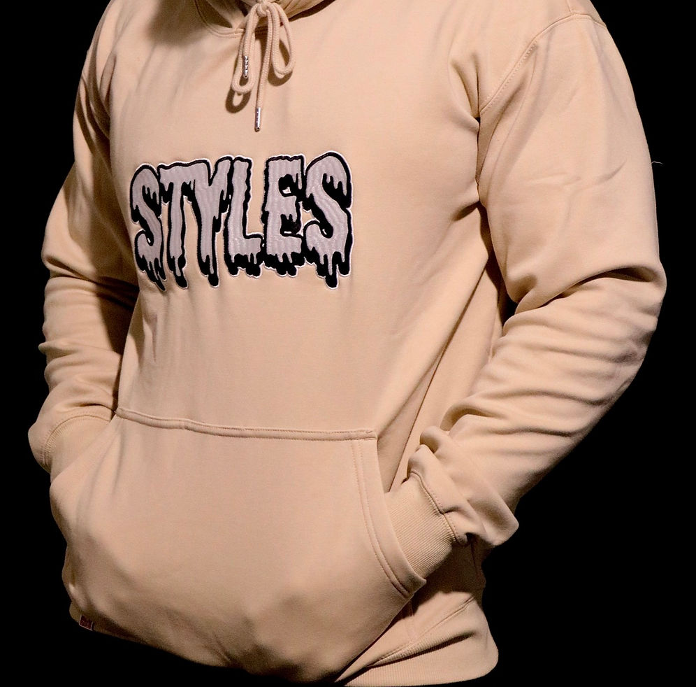 Cream Embroidered Hoodie