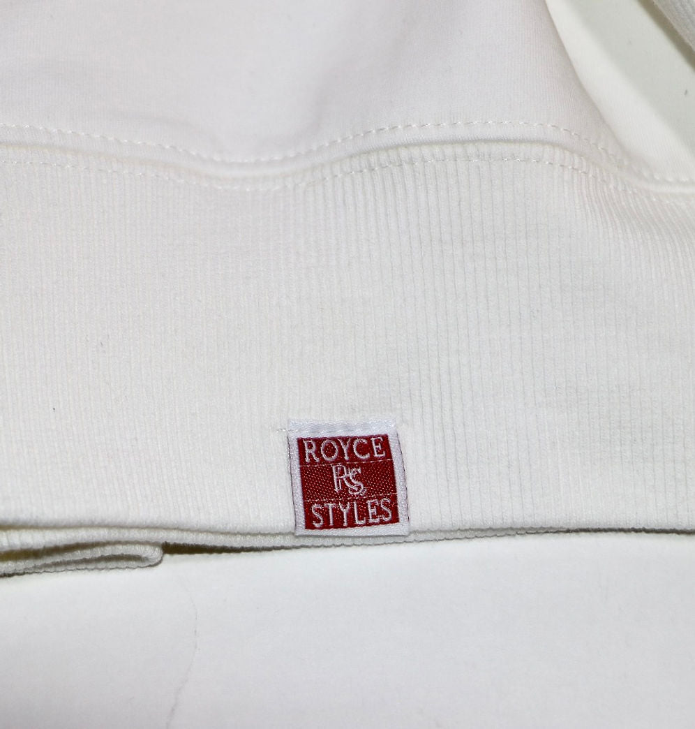 White Embroidered Crewneck