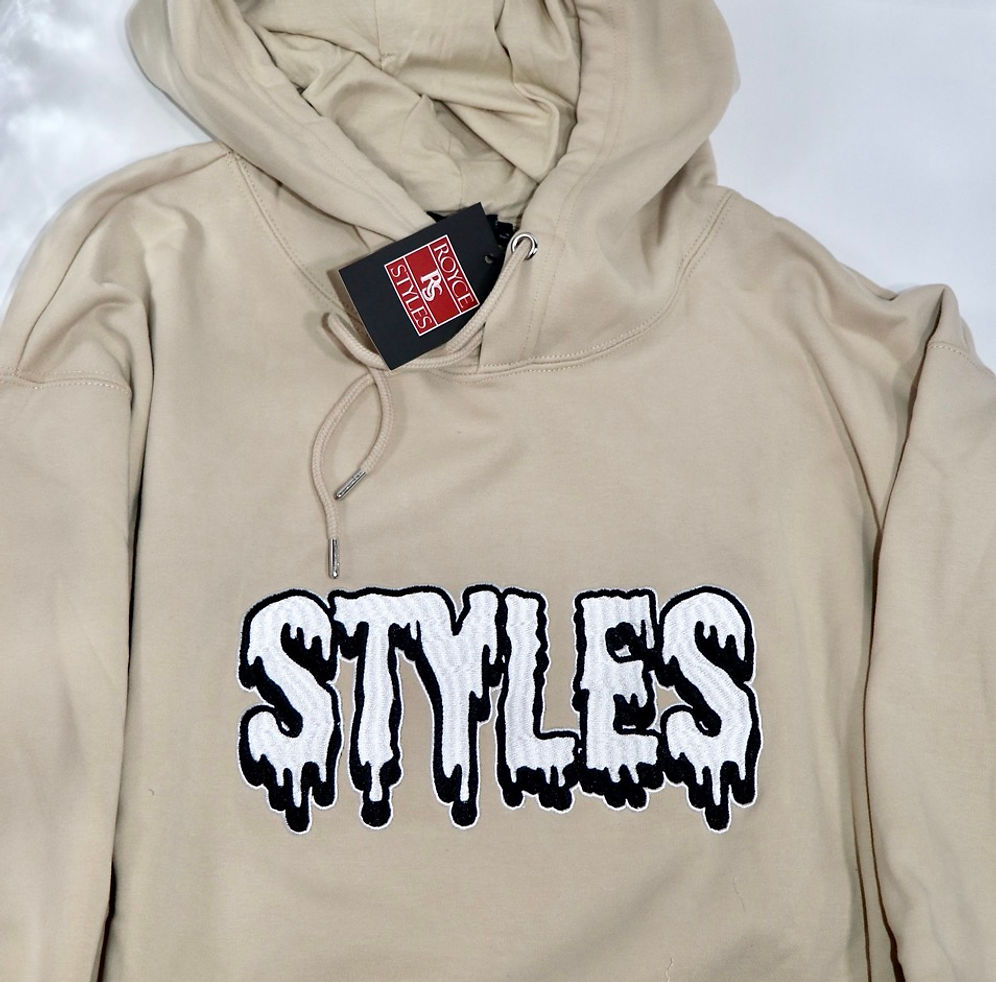 Cream Embroidered Hoodie