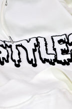 White Embroidered Hoodie