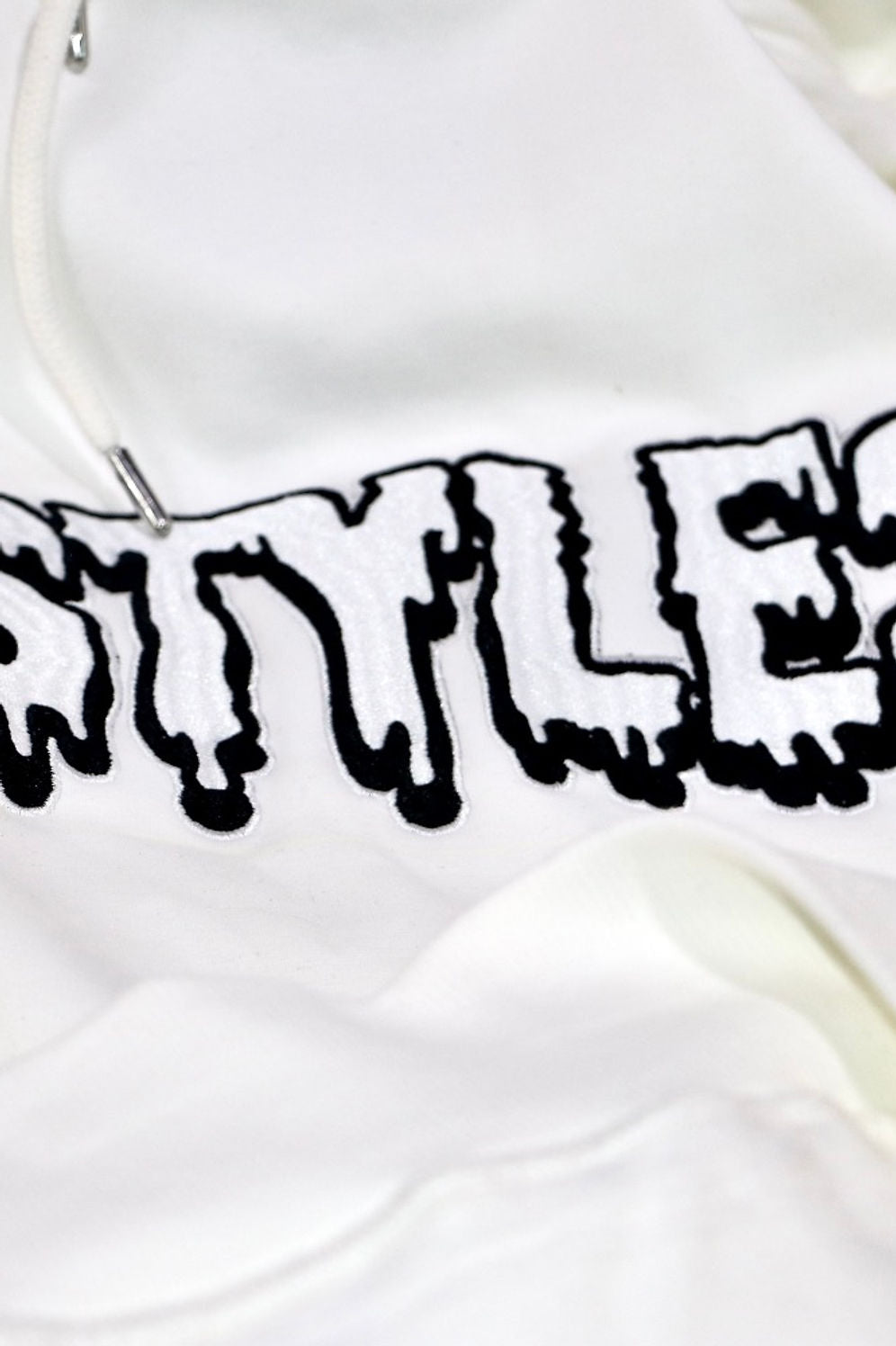 White Embroidered Hoodie