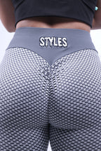 Gray Embroidered Leggings