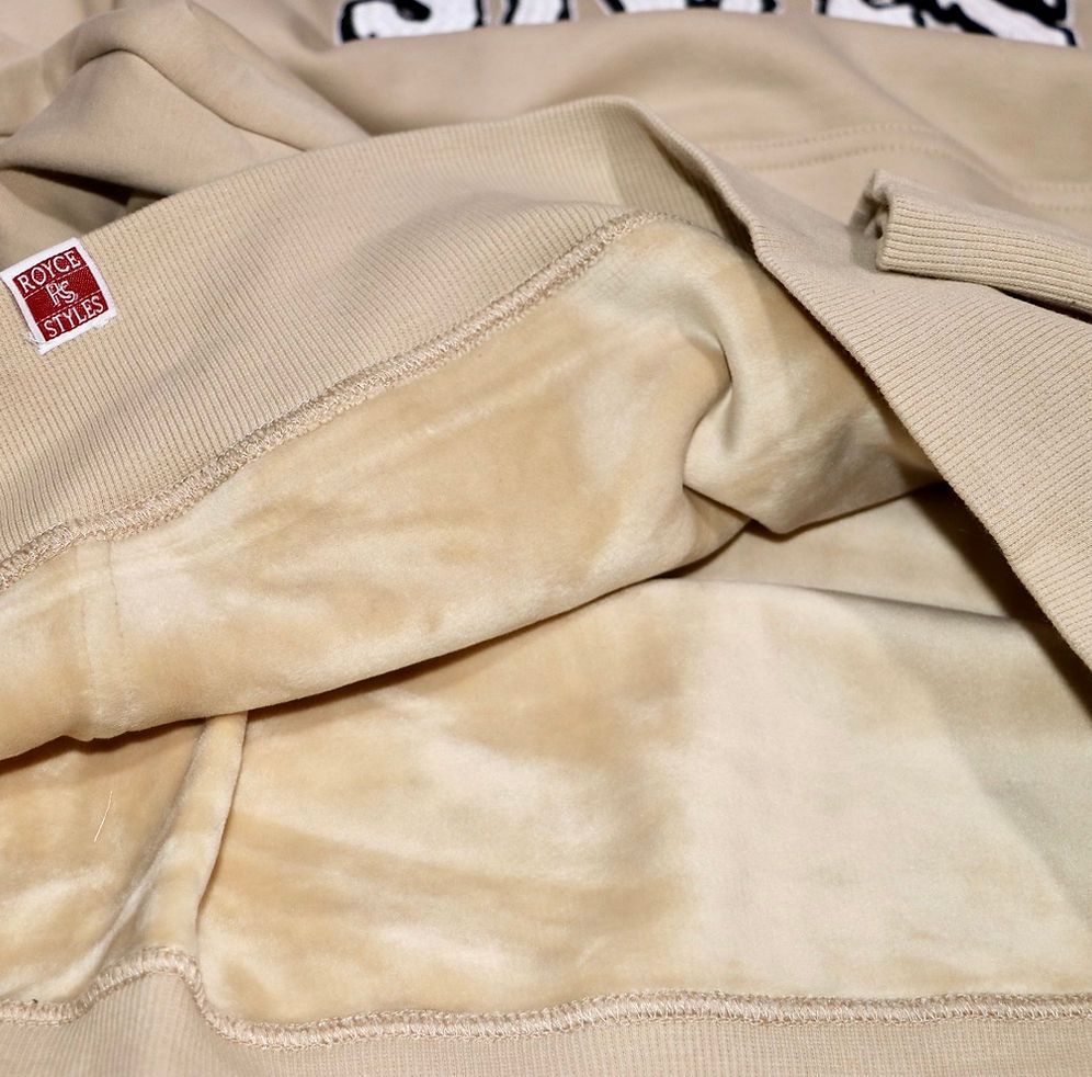 Cream Embroidered Hoodie