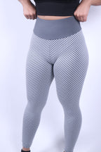 Gray Embroidered Leggings