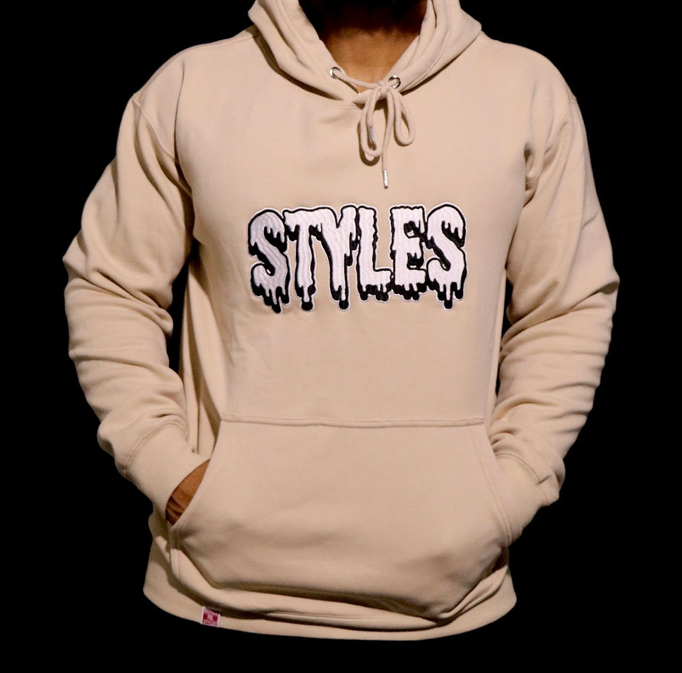 Cream Embroidered Hoodie