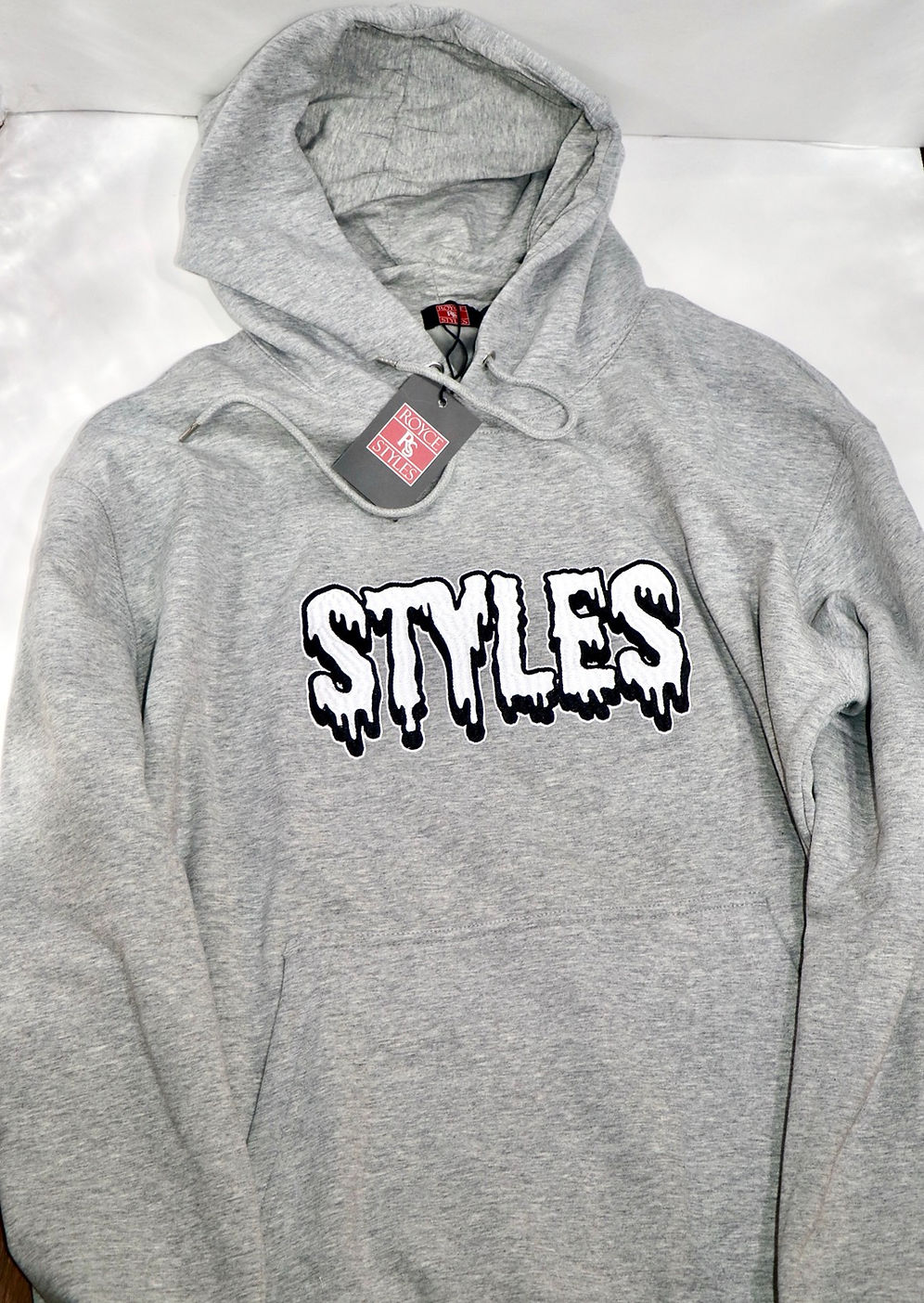 Gray Embroidered Hoodie