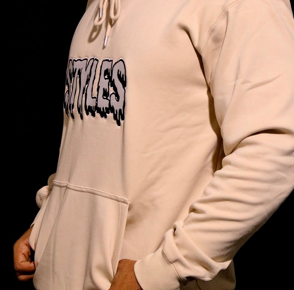 Cream Embroidered Hoodie
