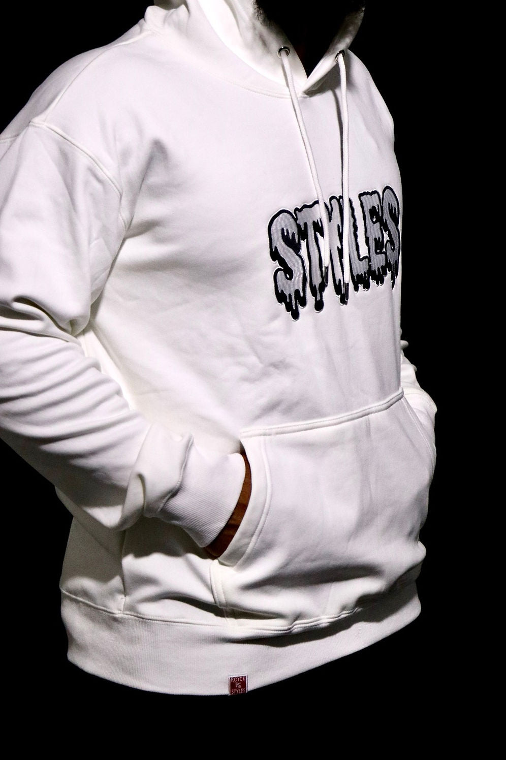 White Embroidered Hoodie