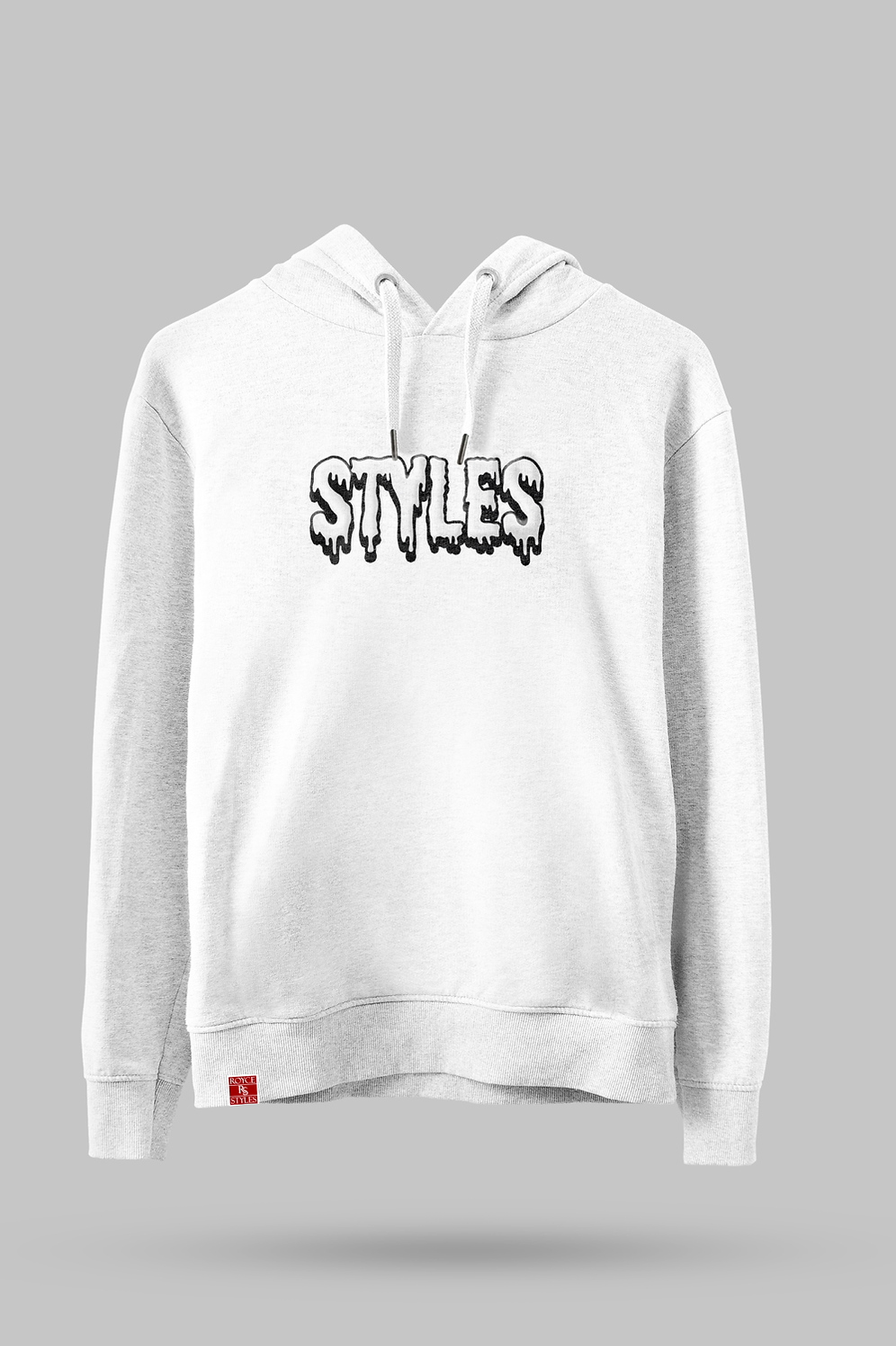 White Embroidered Hoodie