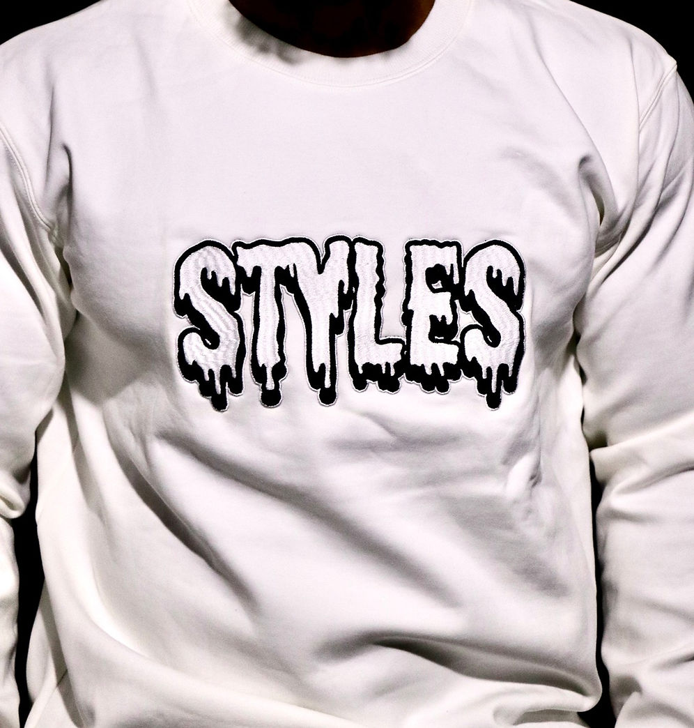White Embroidered Crewneck