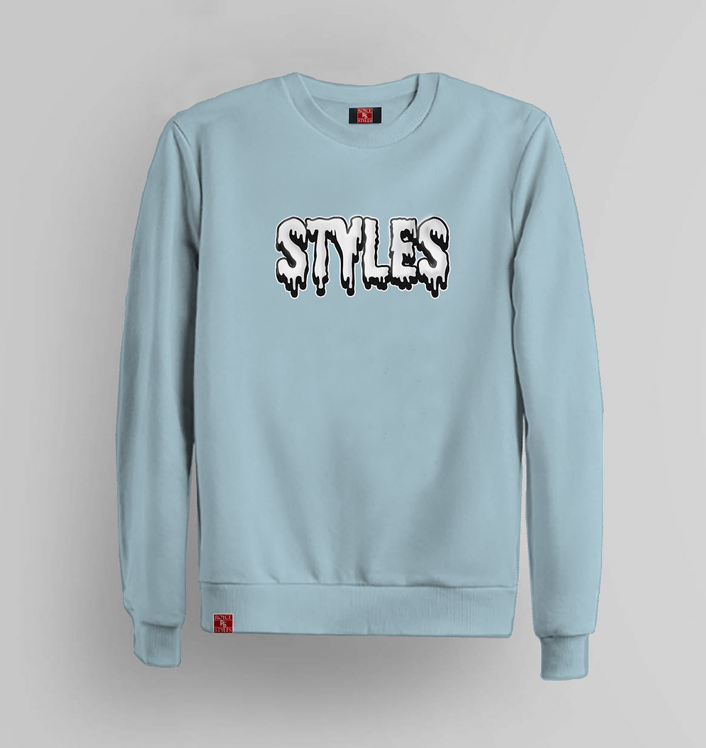Light Blue Embroidered Crewneck