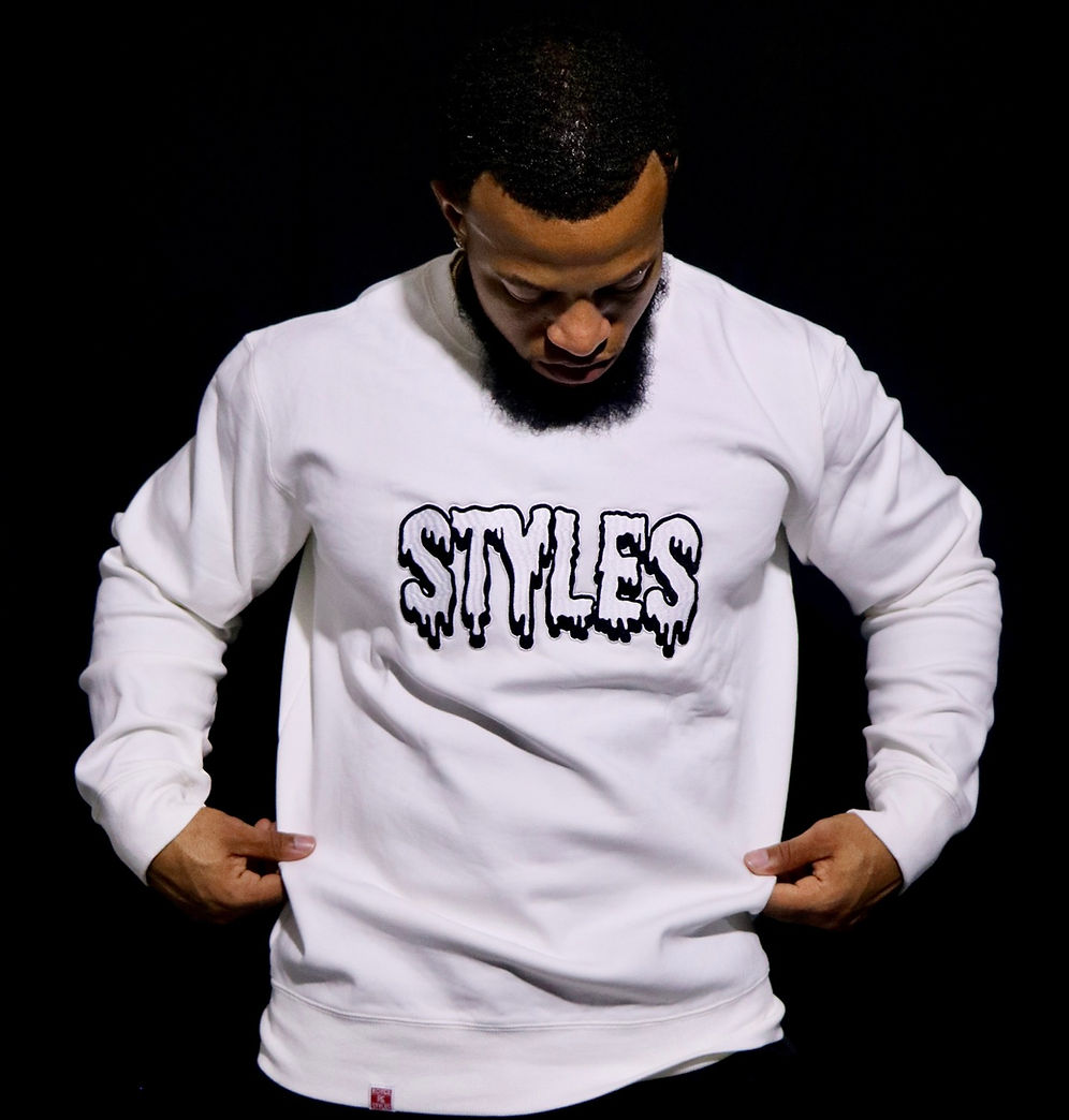 White Embroidered Crewneck