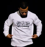 White Embroidered Crewneck