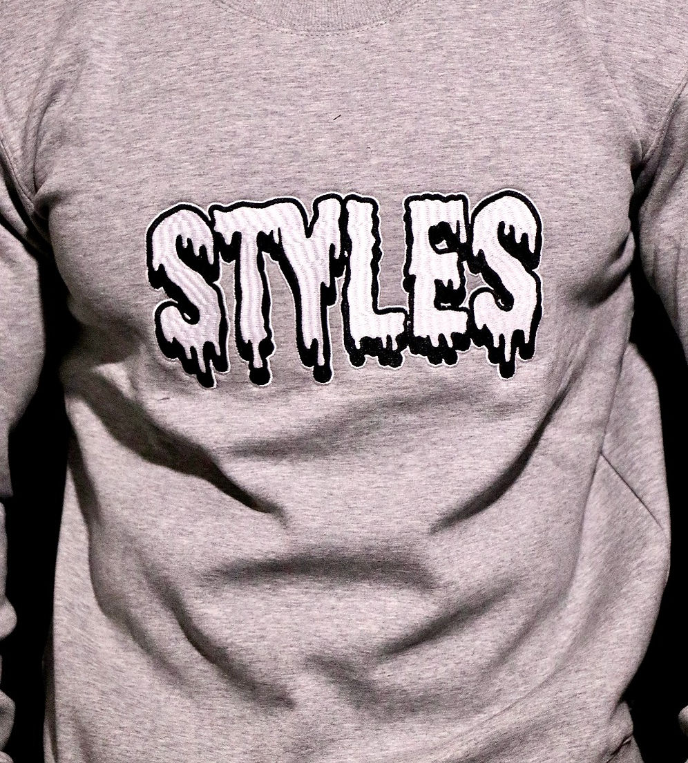 Gray Embroidered Crewneck