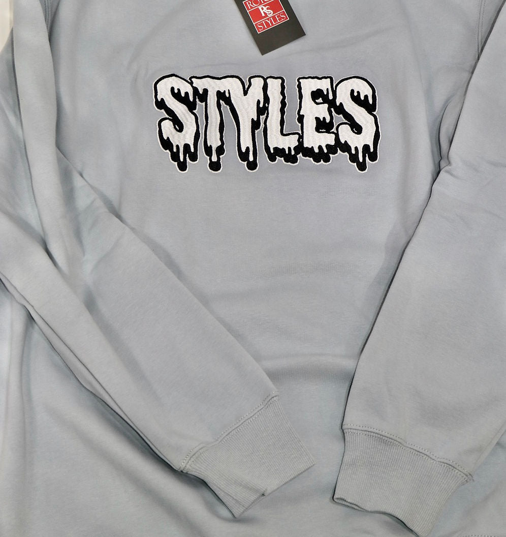 Light Blue Embroidered Crewneck