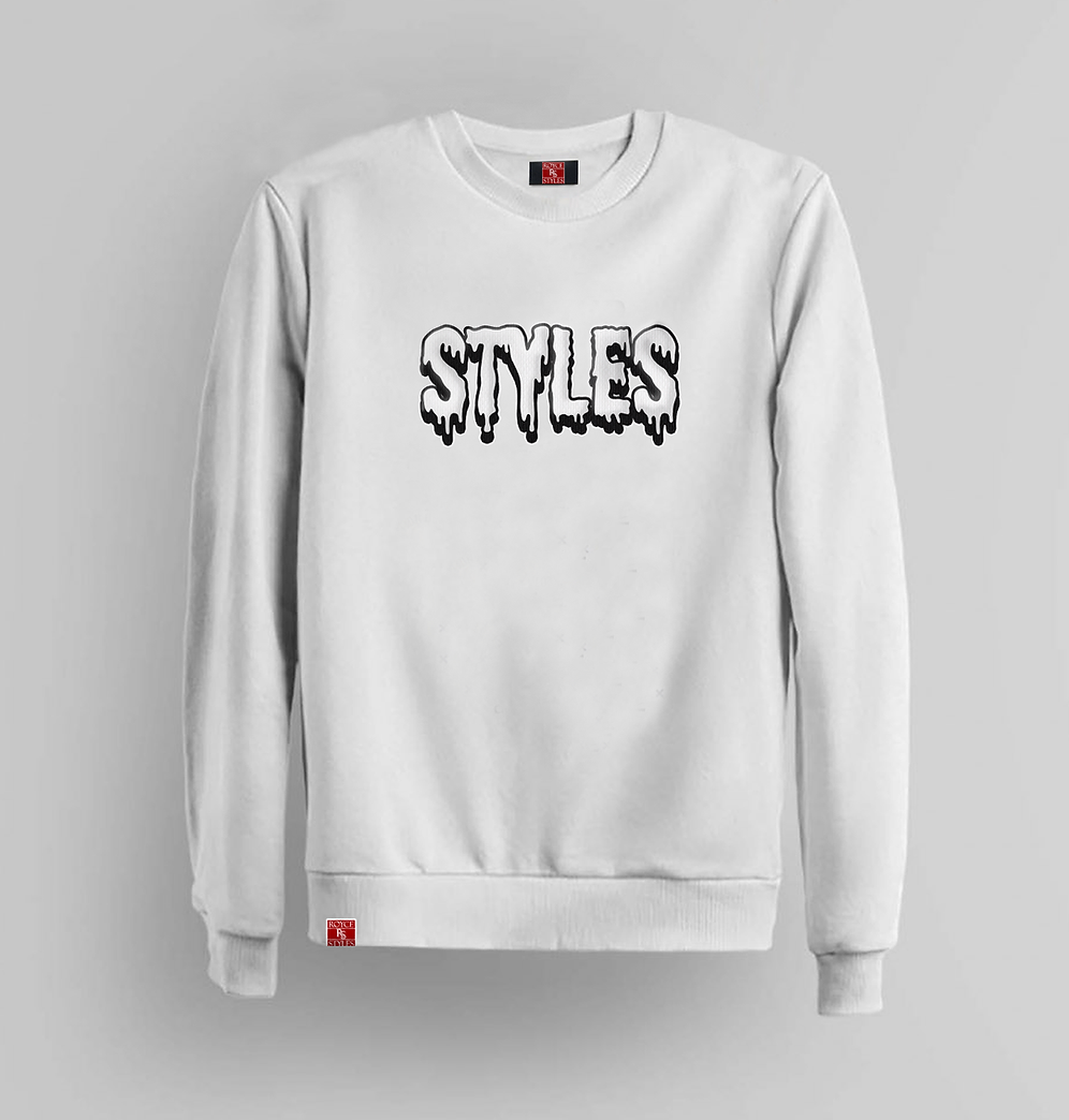 White Embroidered Crewneck