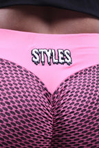 Pink Embroidered Leggings