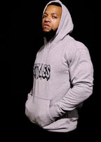 Gray Embroidered Hoodie