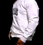 White Embroidered Crewneck