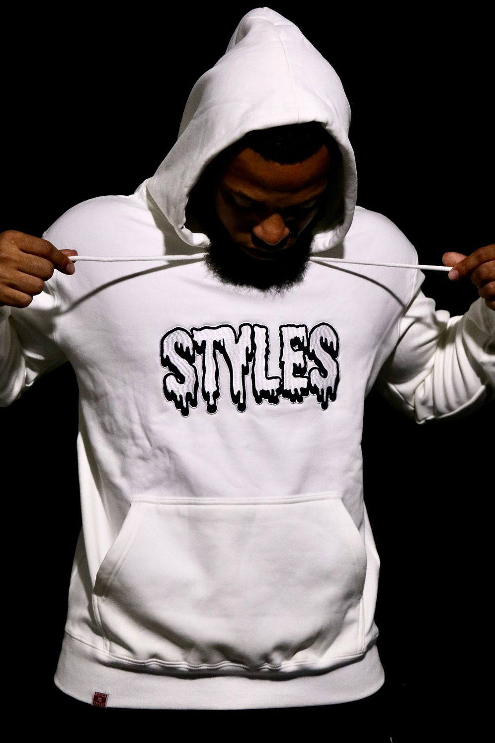 White Embroidered Hoodie