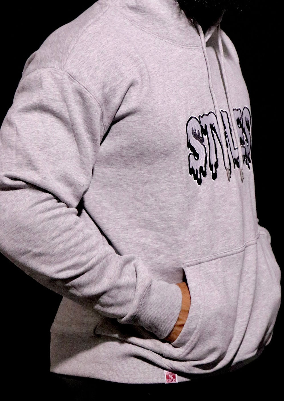 Gray Embroidered Hoodie